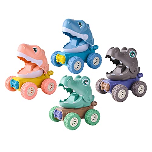 UPKOCH 4Stücke Dinosaurier Spielzeugauto Cartoon Inertia Auto Für Farbenfrohes Jungenspielzeug Für Spielzimmer Dekoration Und Sicheres Spielvergnügen von UPKOCH