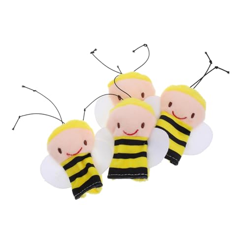 UPKOCH 4Stücke Fingerpuppen Weiche Plüsch Bienen für Kreatives und Geschichtenerzählen Handgefertigt aus Hochwertigem Plüsch für Kleinkinder und Familieninteraktion von UPKOCH