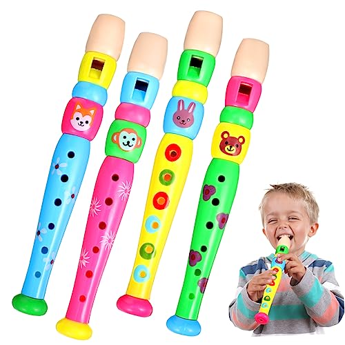UPKOCH 4Stücke Flöten Farbenfrohe Blockflöten Für Musikbildung Für Vorschulkinder Und Anfänger Exquisite Tierdrucke Für Mehr Spaß Und Kreativität von UPKOCH