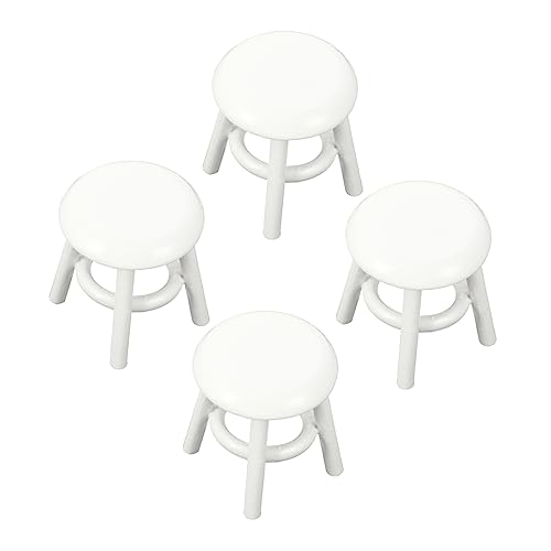UPKOCH 4stücke Mini Holz Hocker Für Puppenhaus Charmante Miniaturmöbel Aus Holz Für Kreative Kinderzimmergestaltung Sichere Und Langlebige Deko-Accessoires Für Spielzeug-häuser von UPKOCH
