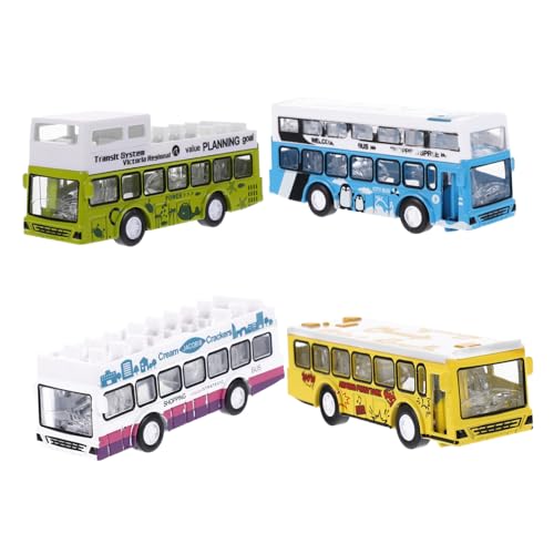 UPKOCH 4Stücke Maßstab Ziehspielzeug Für Simulation Bus Für Jungen Und Kinderspielzeug Für Kreative Rollenspiele von UPKOCH
