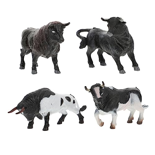 UPKOCH 4pcs Miniatur Kuh Verzierungen Simulierte Kuh Spielzeug Bull Spielzeug Für Schlafzimmer Wohnzimmer Hause von UPKOCH