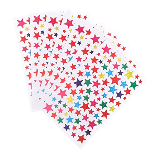 UPKOCH 5 Blätter Sternaufkleber Zum Basteln Belohnungssternaufkleber Für Stern Aufkleber Sternaufkleber Für Grundschullehrer Sternaufkleber Ästhetisch Colorful PVC von UPKOCH