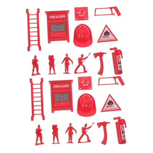 UPKOCH 5 Sätze Feuerwehrmann Spielset Miniatur Feuerlöscher Zubehör für Puppenhaus Feuerwehr Rollenspiel Teamspiel Langlebig Sicher und Leicht zu Reinigen von UPKOCH