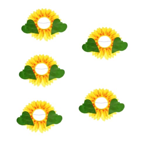 UPKOCH 5 Sätze Funny Sonnenblumen Kopfbedeckung mit Handschuhen Kopfteil für Karneval Sportveranstaltungen und Lustige Kostümpartys von UPKOCH