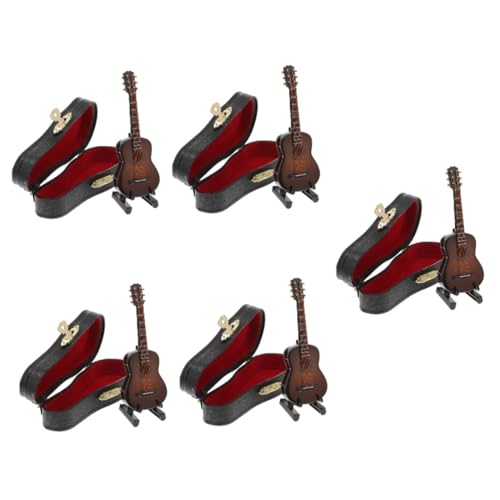 UPKOCH 5 Sätze Gitarrenmodell Geschenk für Kinder Musikinstrumente Dekor Modelle Gitarrenspielzeug für Kinder Miniatur Gitarre Violine kleine Gitarre Spielzeugzimmer schmücken Kunststoff von UPKOCH