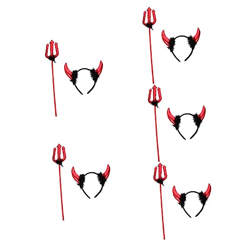 UPKOCH 5 Sätze Halloween Teufelshörner Haarreif Teilig Leichtes Hautfreundliches Material Komfortabel und Sicher als Kostümaccessoire für Damen für Fasching Karneval und Halloween Partys von UPKOCH