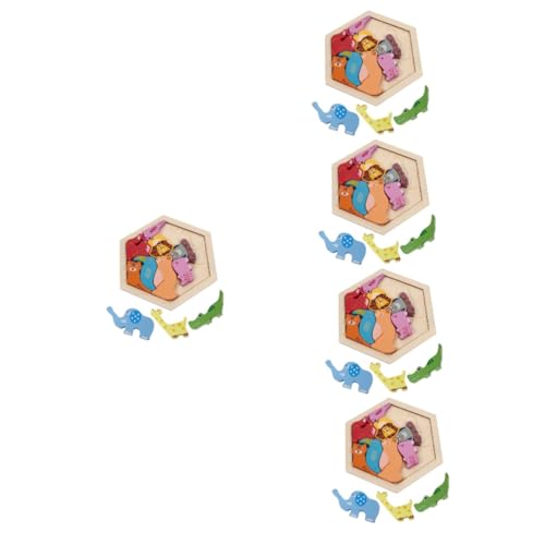 UPKOCH 5 Sätze Holzblock Kinder rätsel Spielzeug für Kleinkinder Spielzeug für Babys Bausteine Kinderspielzeug Spielzeug für Kindergartenkinder Tiere-Puzzle-Spielzeug von UPKOCH
