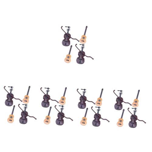 UPKOCH 5 Sätze Modellspielzeug Für Musikinstrumente Teenager-mädchen Gitarren-Miniatur Tischdekoration Weihnachtsschmuck Christbaumschmuck Mini-Instrument Zubehör Violine Plastik Kind von UPKOCH