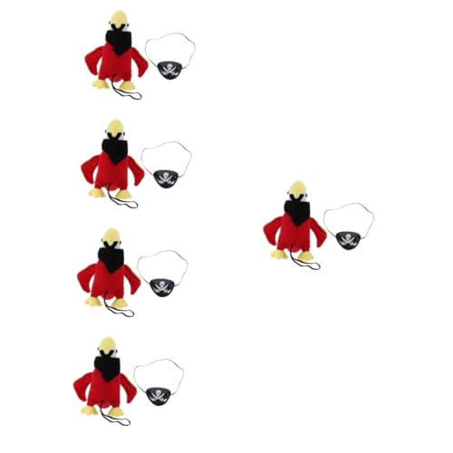 UPKOCH 5 Sätze Piraten-Rollenspiel Outfits Puppenzubehör Kostüme Spielzeuge Plüschfigurenspielzeug Scheuklappen Schulterpapagei-Modell Plüsch-vogelpuppe Schal Plüschtier Pp Baumwolle von UPKOCH