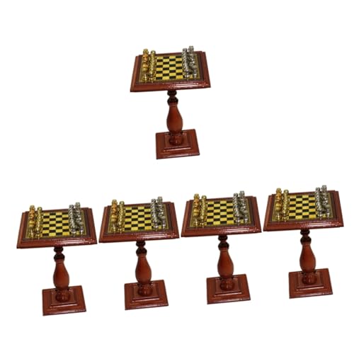 UPKOCH 5 Sätze Simuliertes Schach Miniaturhaus Miniaturspielzeug Multi Cooker Multifunktion Ornament Spielzeuge Internationales Schachbrett Mini-Schachbrettmodell Haushalt Zubehör Dame von UPKOCH