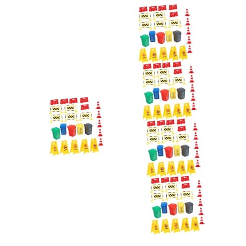 UPKOCH 5 Sätze Transportspielzeugmodell Spielzeuge Mini-Spielzeug Straßensperre Spielzeug Mini- Straßenschilder Zylinderbürstengehäuse Verkehrszeichen Für Kind Miniatur Bahn Plastik von UPKOCH