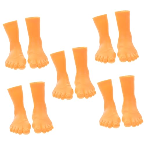 UPKOCH 5 Sets Fußabdeckungsspielzeug Fingerpuppe Fingerspielzeug Halloween Streich Füße Puppen Mini Streich Füße Mini Realistische Füße Fingerfüße Fußpuppen Füße Puppen Puppenfüße Vinyl von UPKOCH