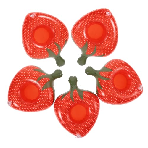 UPKOCH Aufblasbares Wasserspielzeug Im Erdbeerdesign – 5 PVC-halterungen Für Poolpartys Mit Familie Und Freunden von UPKOCH