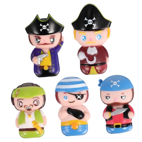 UPKOCH 5 Stück Cartoon-Finger-Puppe Piraten-Handpuppe zum Geschichtenerzählen zimtschneckentage bescherung Weihnachten Partygeschenke Cartoon-Piraten-Fingerpuppen Vinyl von UPKOCH