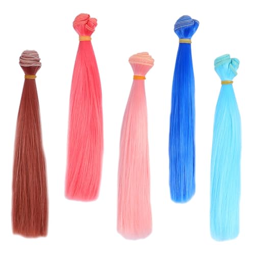 UPKOCH 5 Stück Hochtemperaturfaser Puppenhaarverlängerung Glattes Bastelhaar DIY Perückensträhnen Flexibel Zuschneidbar für Puppenfrisuren und Kunsthandwerk UPKOCH 5 Stück Hochtemperaturfaser Puppenhaarverlängerung Glattes Bastelhaar DIY Perückensträhnen Flexibel Zuschneidbar für Puppenfrisuren und Kunsthandwerk von UPKOCH