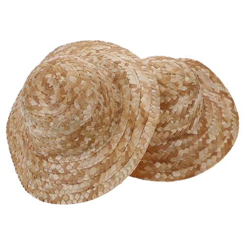 UPKOCH 5 Stück Kleine Strohhüte Zum Selbermachen Unbemalt Puppen-Strohhut Mini-Handgemachte Sombrero-Hüte Für Bastelzubehör 23 Cm von UPKOCH