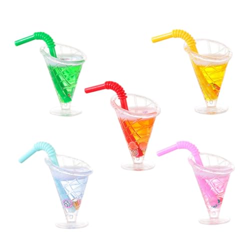 UPKOCH 5 Stück Mini Dessertbecher Ornamente Miniatur Küchenzubehör Sommer Dessertbecher Dessertfigur Miniatur Lebensmittel Realistisch Miniatur Saftbecher Puppenhaus von UPKOCH