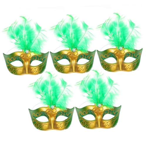 UPKOCH 5 Stück Mini Masken mit Federn Dekorative Kostümmasken für Halloween Geburtstagsfeiern und Fotoshootings und Komfortabel Kreative Spielzeugmasken UPKOCH 5 Stück Mini Masken mit Federn Dekorative Kostümmasken für Halloween Geburtstagsfeiern und Fotoshootings und Komfortabel Kreative Spielzeugmasken von UPKOCH