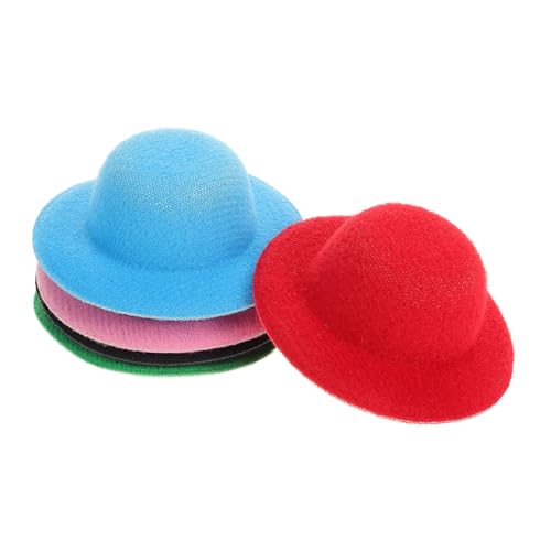 UPKOCH 5 Stück Mini-Zylinder Kleiner Haustierhut Zubehör Mini-Tops-Hut Spitze Miniaturhut Kleiner Tierhut Hunde Miniaturhüte Schneemannmütze Selber Machen Kleine Hüte Puppenhaushüte Stoff von UPKOCH