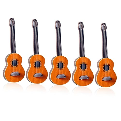 UPKOCH 5 Stück Mini-möbelmodell Miniatur Mini-gitarrenmodell Puppenhauszubehör Gitarren-Desktop-Ornament Mini-Musikinstrument Puppenhaus-minigitarre Gitarrenmodelle Holz von UPKOCH