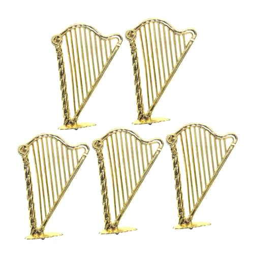 UPKOCH 5 Stück Miniatur Harfe Puppenhaus Musikinstrumente Kleines Harfeninstrument Kleine Harfen Requisite Mini Musikinstrumente Puppenhaus Mini Harfeninstrument Dekoratives von UPKOCH