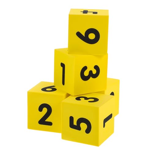 UPKOCH 5 Stück Schaumwürfel kinderspielzeug brettspiel Partywürfel Würfel für Partyspiele Spielwürfel im Klassenzimmer mehrseitige Würfel DIY-Würfel Eva Gelb von UPKOCH