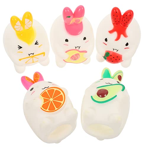 UPKOCH 5 Stück Teiliges Cartoon Fingerpuppen aus Flexiblem Material Frucht Rabbit Handpuppen für Geschichtenerzählen für Erwachsene für Partys und Kreative Spiele von UPKOCH