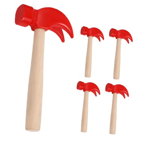 UPKOCH 5 Stück Teiliges Holzspielzeug Hammer Realistisch Gestaltet Pädagogisches Werkzeugspiel für Motorische Fähigkeiten Fantasievolles Rollenspiel für Jungen Mädchen Ab Jahren von UPKOCH