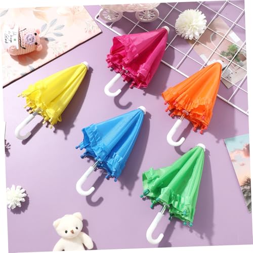 UPKOCH 5 Stück Teiliges Mini Regenschirm Bunte Spitzenkanten Dekorativ für Puppenhaus und Fotos Kleines Zubehör Niedliche Miniatur Sonnenschirme für Kinderzimmer von UPKOCH