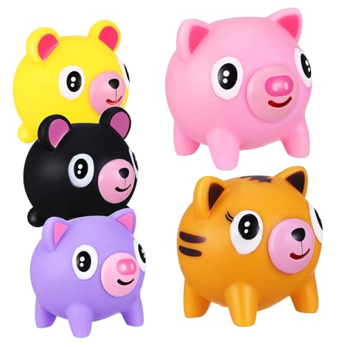 UPKOCH 5 Stück Teiliges Squeeze Pig Toys Stressspielzeug aus Weichem Dehnbarem Material Kleines Tragbares Antistressspielzeug in Niedlichen Tierformen für Erwachsene Vielseitig als von UPKOCH