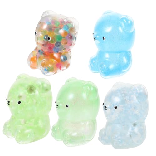 UPKOCH 5 Stück Teiliges Stressabbau Weiches Cartoon Bär Squeeze Toy aus TPR Tragbares Antistress Kuscheltier Bär für Erwachsene Fingerübungs Fidget Toy für Entspannung und Spaß von UPKOCH