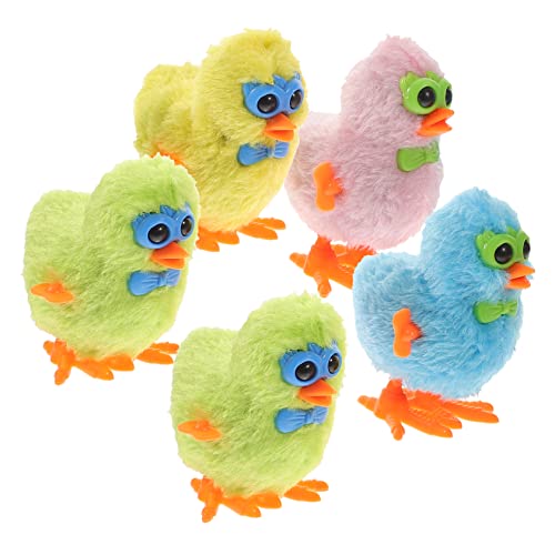 UPKOCH 5stücke Aufzieh-Spielzeug Küken Lustige Plüsch-hüpfküken Für Kinderpartys Ostern Nostalgisches Spielzeug Farblich Zufällig Für Jungen Und Mädchen von UPKOCH