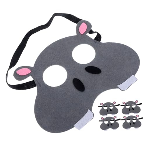UPKOCH 5 Stück tierische Maske Lustige Maske masken für faschingsmasken halloween maske Igel-Kostümmaske Halloween-3D-Tiermaske party gefallen Cartoon-Tiermaske Vlies Grey von UPKOCH
