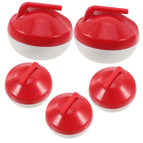 UPKOCH 5 Stücke Mini Curling Ball Mini Tisch Curling Bälle Rot Kunststoff von UPKOCH