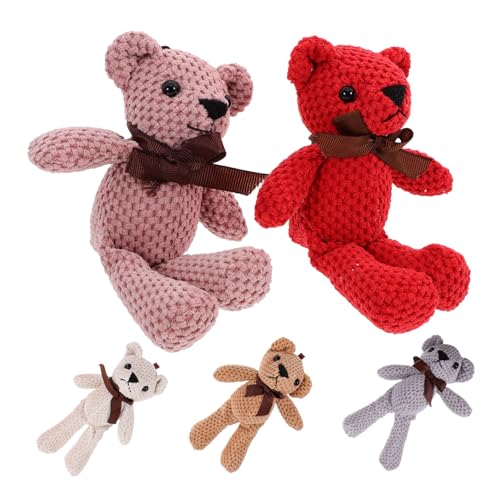 UPKOCH 5 Stücke Plüschspielzeugpuppe Kleine Stofftierbären Tierisches Plüschtier Stofftier Bär Weihnachtsbär Sofa -Dekoration Stofftierpuppe Kuscheltier Bären Bär Schlüsselanhänger Tragen von UPKOCH