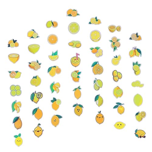 UPKOCH 50 Blatt Zitronenaufkleber Aufkleber für Skateboard Scrapbook-Aufkleber Schöner Aufkleber Flaschenaufkleber Aufkleber für Laptops Zitronen Dekorationen Obstaufkleber Papier Yellow von UPKOCH