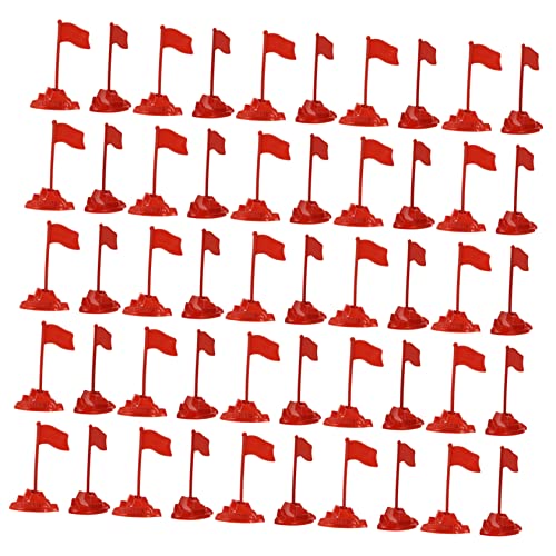 UPKOCH 50 Sätze Model Ornament für rote Fahnen drinnen künstlich Modellbausatz mit roter Flagge Tischplatte Modell mit roter Flagge einfaches rotes Flaggenmodell Plastik von UPKOCH