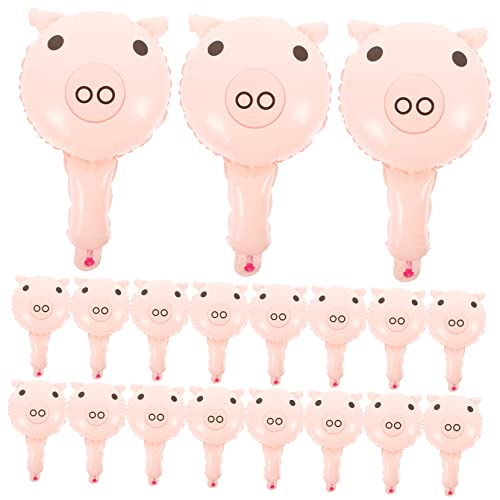 UPKOCH 50 Stück Aufblasbare Stangenschweineballon Party aufblasbarer Stock schwimmt tragbar Dekorationen Geburtstagsballons aus Folie aufblasbare Ballondekoration Aluminiumfolie Rosa von UPKOCH