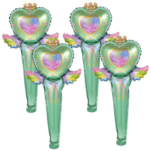 UPKOCH 50 Stück Aufblasbarer Feenstab Glücklich Stöcke bunt Partyballons LED Ballons Ornamente Party Gefälligkeiten Ballon für die Dekoration Cartoon-Folienballons Aluminiumfolie Grün von UPKOCH