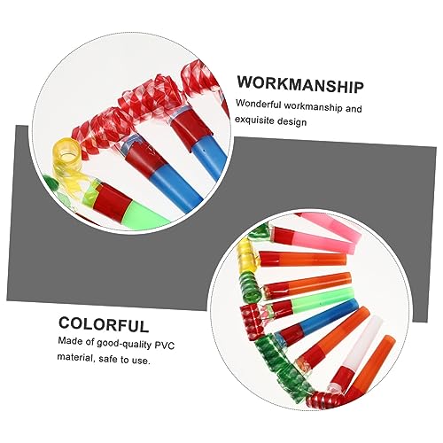 UPKOCH 50 Stück Bunte Partytröten Kindergeburtstag PVC Material Sicher Lustige Cheerleader für Fröhliche mit Rollendem Design Partyzubehör von UPKOCH