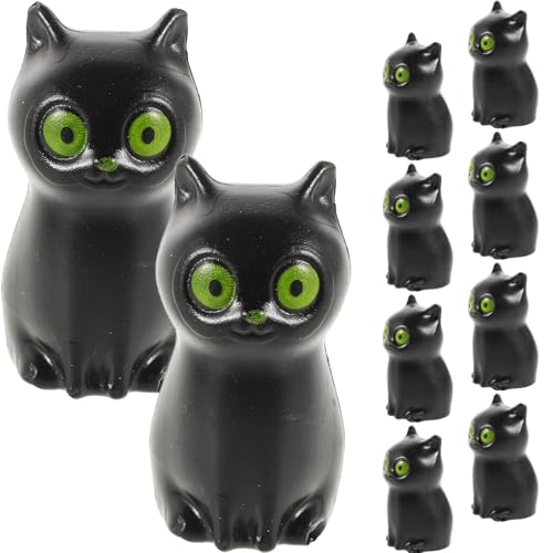 UPKOCH 50 Stück Halloween gruselige Geisterkatze Miniaturen Eule miniaturfiguren Halloween tischdeko Miniatur-Rasendekorationen Harz Black von UPKOCH