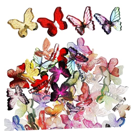 UPKOCH 50 Stück Harzschmetterling Miniaturen Zum Basteln Schmetterlinge Zum Basteln Charme Schmetterlingsdekor Schmetterling Dekorationen Die Kleine Schmetterlinge Mini-Charms Ding Acryl von UPKOCH
