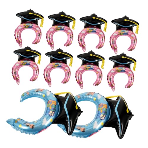 UPKOCH 50 Stück Inflatable Graduation Hairbands mit Cartoon Motiven Dekorative Foto Requisiten für Abschlussfeiern und Partys Blau Rosa Vielseitig Einsetzbar von UPKOCH