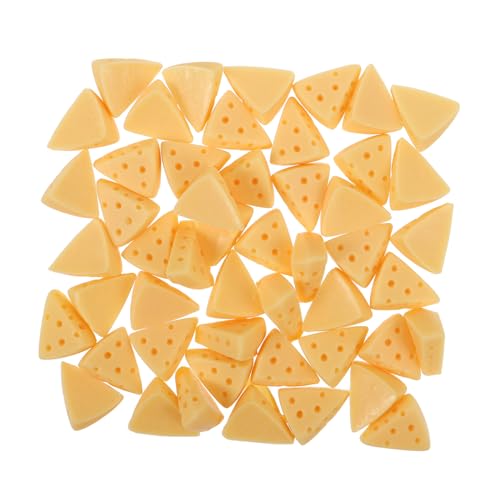 UPKOCH 50 Stück Käseimitat Mini lebensechter Käse Dekoration Falsches Käse künstliches Käsemodell Reiz DIY Käsemodell Simulierte Käseformen Dessert-Modell gefälschtes Essen Harz Yellow von UPKOCH