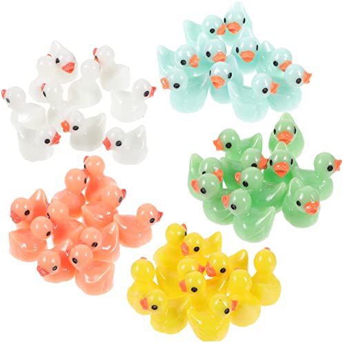 UPKOCH 50 Stück Mini-Ente Enten Zum Ducken Miniaturen Mini-hasenfiguren Minis Kleinkindpoolspielzeug Entenplüsch Minifiguren Desktop - Mikrolandschaftsornament Miniaturschmuck Harz von UPKOCH