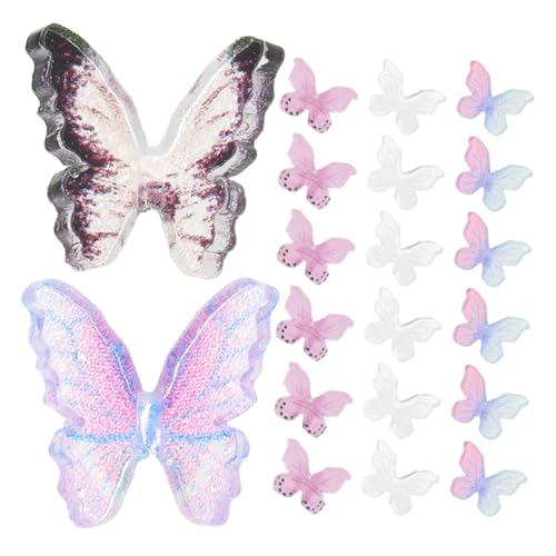 UPKOCH 50 Stück Mini-Harz-Schmetterling Puppenhausdekor Mini-Schmetterlinge zum Basteln Puppenhaus Dekoration Puppenhaus Zubehör Schmetterlinge Dekoration Schmetterlinge schmuck von UPKOCH
