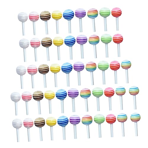 UPKOCH 50 Stück Mini-Lutscher Puppenhaus Lutscher Stichworte Miniaturen Regenbogen UPS Tiny Lollipop Decor Lollipop-Simulationsmodell Mini Fack Lollipops Lollypop Plastik Zufällige Farbe von UPKOCH
