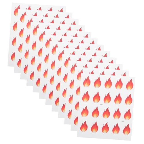 UPKOCH 500 Stück Flammen-Feuer-Aufkleber Etiketten Dekorative Selbstklebende Vinyl-Aufkleber Für Zuhause Büro Schule von UPKOCH