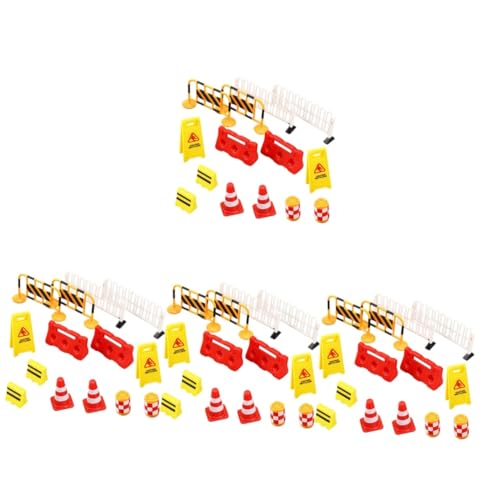 UPKOCH 56 STK Verkehr Straßenschild Barrikade Verkehrszeichen für Kinder Mini-Leitkegel Kinderspielzeug Autos Spielzeug Spielzeuge Straßenschilder Spielzeug Miniatur-Verkehrssperre klein von UPKOCH